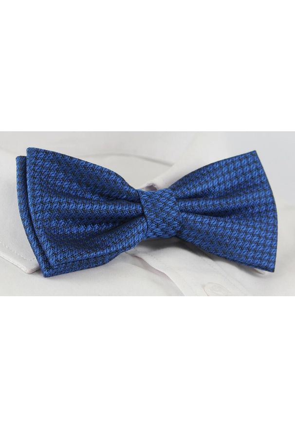 Mucha Męska z Poszetką - Alties - Ciemnoniebieska w Regularny Wzór. Kolor: niebieski. Styl: sportowy, elegancki