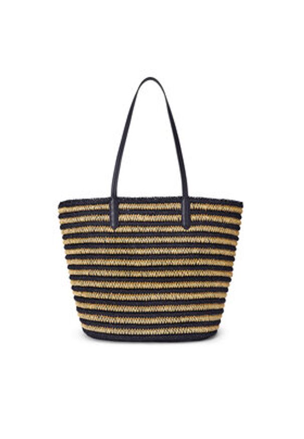 Lauren Ralph Lauren - LAUREN RALPH LAUREN Torebka Brie Striped Straw Large Tote Bag 431959019002 Granatowy. Kolor: niebieski