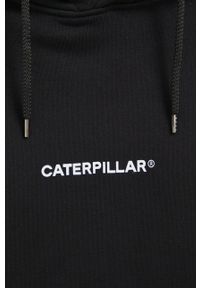 CATerpillar - Caterpillar Bluza bawełniana kolor czarny z kapturem z nadrukiem. Typ kołnierza: kaptur. Kolor: czarny. Materiał: bawełna. Wzór: nadruk #11