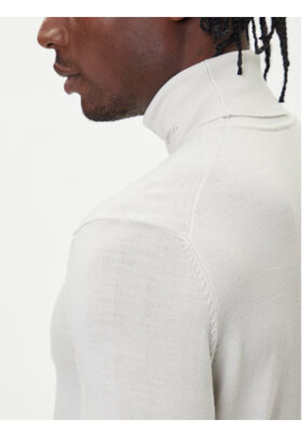 Hugo - HUGO Golf San Thomas-M 50474174 Écru Regular Fit. Typ kołnierza: golf. Materiał: wełna