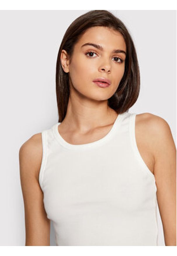 JJXX Top Fallon 12200401 Biały Slim Fit. Kolor: biały. Materiał: bawełna