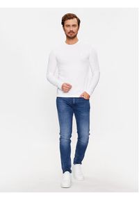 Trussardi Jeans - Trussardi Longsleeve 52T00763 Biały Regular Fit. Kolor: biały. Materiał: bawełna. Długość rękawa: długi rękaw