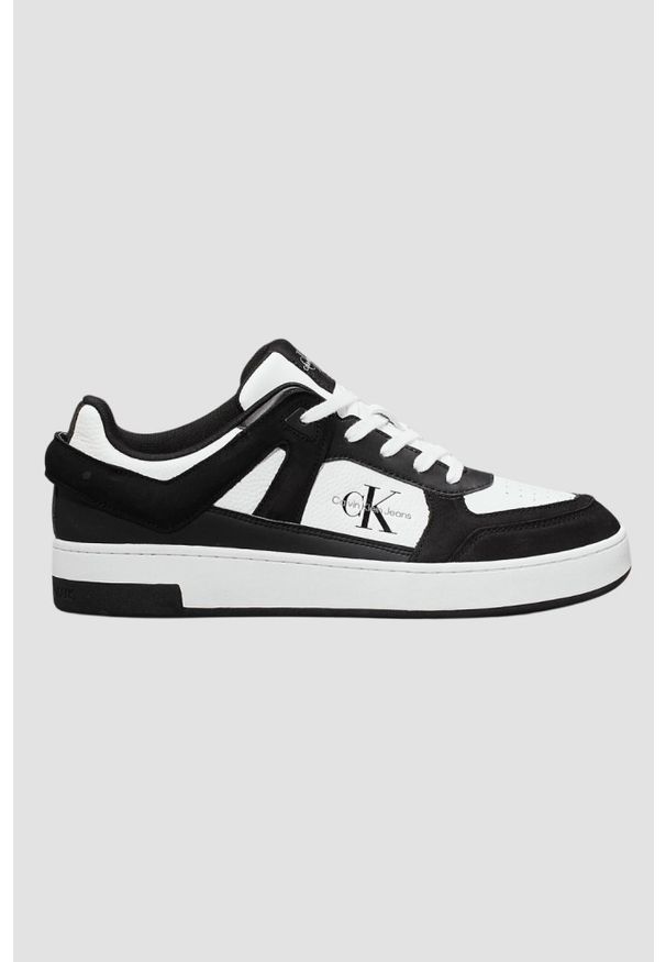 Calvin Klein - CALVIN KLEIN Czarno-białe sneakersy męskie. Kolor: czarny