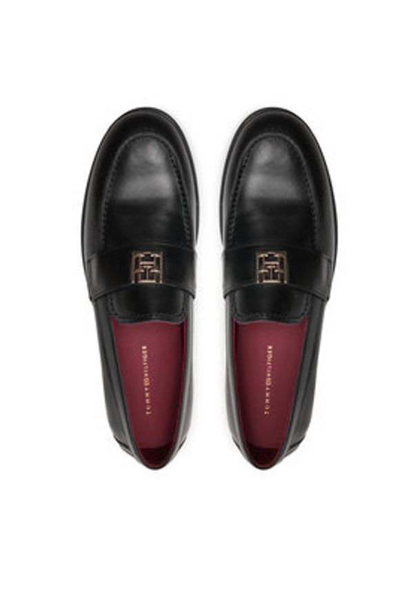 TOMMY HILFIGER - Tommy Hilfiger Lordsy Th Leather Classic Loafer FW0FW07961 Czarny. Kolor: czarny. Materiał: skóra