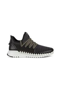 ecco - Buty do chodzenia damskie Ecco Zipflex. Zapięcie: sznurówki. Kolor: czarny. Materiał: tkanina, materiał, skóra, syntetyk. Szerokość cholewki: normalna. Sport: turystyka piesza