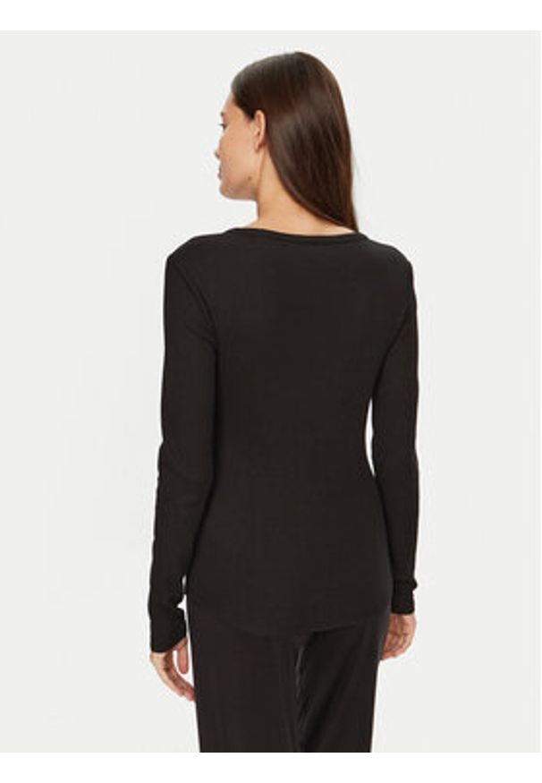 Hunkemöller Koszulka piżamowa 205123 Czarny Slim Fit. Kolor: czarny. Materiał: wiskoza, bawełna