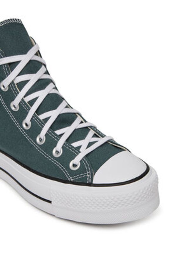 Converse Trampki Chuck Taylor All Star Lift Platform A12596C Zielony. Kolor: zielony. Materiał: materiał. Obcas: na platformie