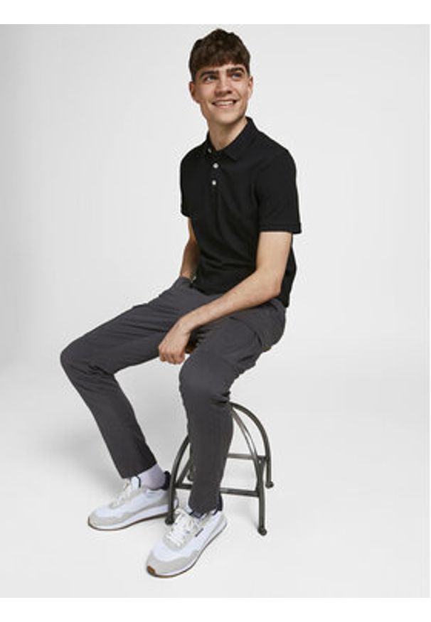 Jack & Jones Polo Paulos 12136668 Czarny Slim Fit. Typ kołnierza: polo. Kolor: czarny. Materiał: bawełna