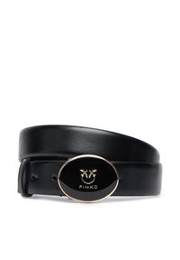 Pinko - PINKO Pasek Damski Round Enamel H2,8 Belt 20252 PLT01 105478.A2QL Czarny. Kolor: czarny. Materiał: skóra #1