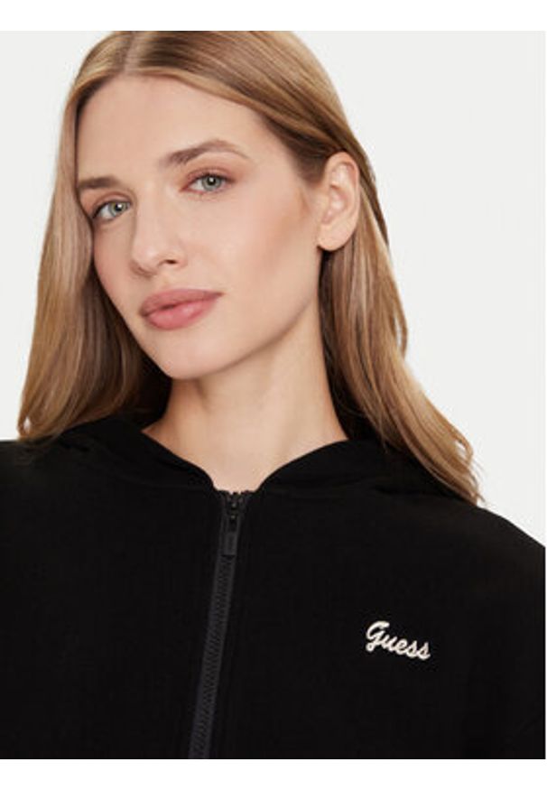 Guess Bluza V5BQ17 KCX52 Czarny Regular Fit. Kolor: czarny. Materiał: syntetyk