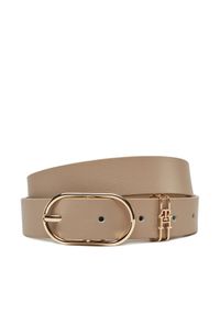 TOMMY HILFIGER - Tommy Hilfiger Pasek Damski Feminine 2.5 AW0AW17494 Écru. Materiał: skóra