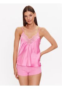 Etam Koszulka piżamowa 6538935 Różowy Regular Fit. Kolor: różowy. Materiał: syntetyk #1