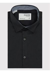 Selected Homme Koszula New Mark 16058640 Czarny Slim Fit. Kolor: czarny. Materiał: bawełna