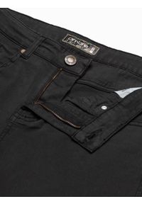 Ombre Clothing - Spodnie męskie chino P990 - czarne - M. Okazja: na co dzień. Kolor: czarny. Materiał: elastan, bawełna. Styl: casual, klasyczny, elegancki #2