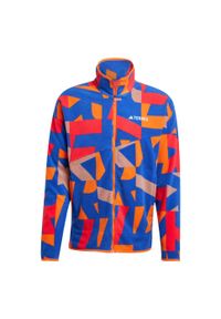 Adidas - Bluza Terrex Multi Printed Full-Zip Fleece. Kolor: wielokolorowy, różowy, niebieski. Materiał: polar, materiał