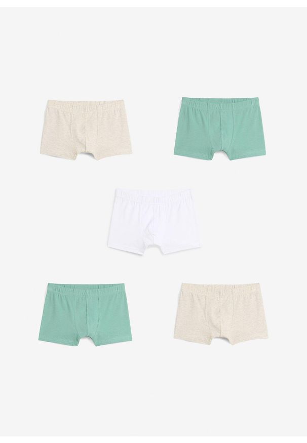 bonprix - Luźne bokserki z mieszanki bawełny organicznej (5 par). Kolor: zielony. Materiał: bawełna