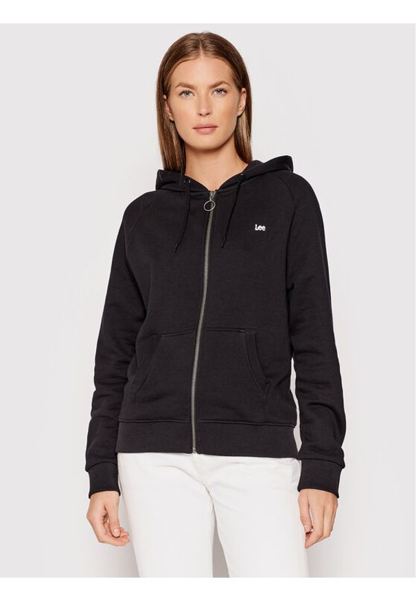 Lee Bluza Zip Throuch L53QRY01 112140255 Czarny Regular Fit. Kolor: czarny. Materiał: bawełna