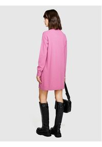 Sisley Sukienka dzianinowa 1044MV00L Różowy Slim Fit. Kolor: różowy. Materiał: wełna #5