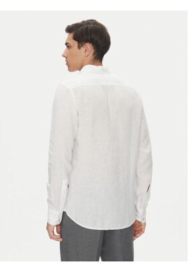 BOSS Koszula 50537381 Biały Regular Fit. Kolor: biały. Materiał: len