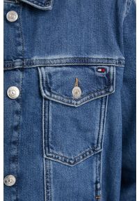 TOMMY HILFIGER - Tommy Hilfiger kurtka jeansowa damska przejściowa oversize. Kolor: niebieski. Materiał: jeans