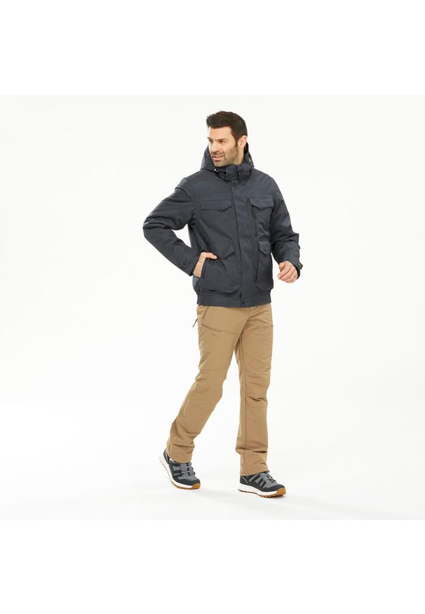 quechua - Kurtka turystyczna męska zimowa Quechua NH500 -10°C wodoodporna. Kolor: czarny. Sezon: zima. Sport: wspinaczka, turystyka piesza