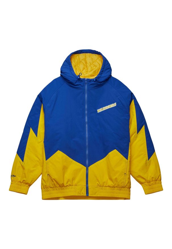 Mitchell & Ness - Kurtka wodoodporna Golden State Warriors Retro. Kolor: niebieski, wielokolorowy, żółty. Styl: retro. Sport: koszykówka