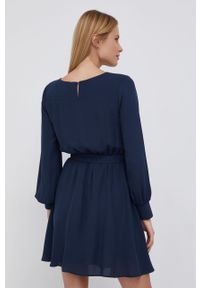 Pepe Jeans - Sukienka Giselle. Kolor: niebieski. Materiał: tkanina. Długość rękawa: długi rękaw. Wzór: gładki. Typ sukienki: rozkloszowane #5