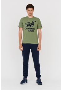 Aeronautica Militare - AERONAUTICA MILITARE Zielony bawełniany t-shirt męski, Rozmiar XXL. Kolor: zielony. Materiał: bawełna. Długość rękawa: krótki rękaw. Długość: krótkie