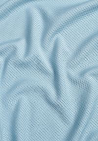 Born2be - Jasnoniebieski Prążkowany T-shirt Ozdobiony po Bokach Marszczeniem Nedisa. Okazja: na co dzień. Kolor: niebieski. Materiał: prążkowany. Wzór: aplikacja. Styl: casual #8