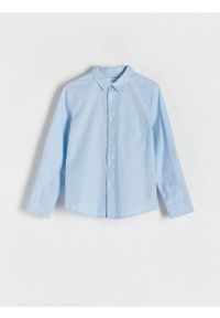 Reserved - Bawełniania koszula - niebieski. Kolor: niebieski. Materiał: tkanina, bawełna. Styl: klasyczny #1