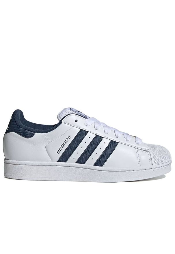 Adidas - Buty unisex adidas Originals Superstar II IH9256 - białe. Zapięcie: pasek. Kolor: biały. Materiał: guma, skóra. Szerokość cholewki: normalna. Wzór: aplikacja. Sezon: lato. Model: Adidas Superstar