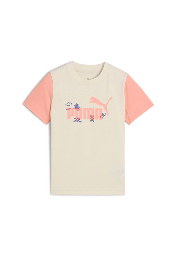 Koszulka dla dzieci Puma Sandy Adventures. Kolor: biały. Wzór: kolorowy