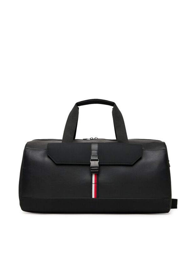 TOMMY HILFIGER - Tommy Hilfiger Torba Th Foundation Duffle AM0AM13481 Czarny. Kolor: czarny. Materiał: skóra