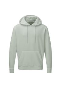SG - Męska Gładka Bluza Sportowa Przez Głowę Kaptur. Kolor: biały. Wzór: gładki