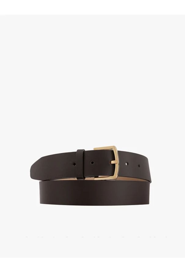 Ryłko - Brązowy pasek ze skóry licowej. Kolor: brązowy. Materiał: skóra