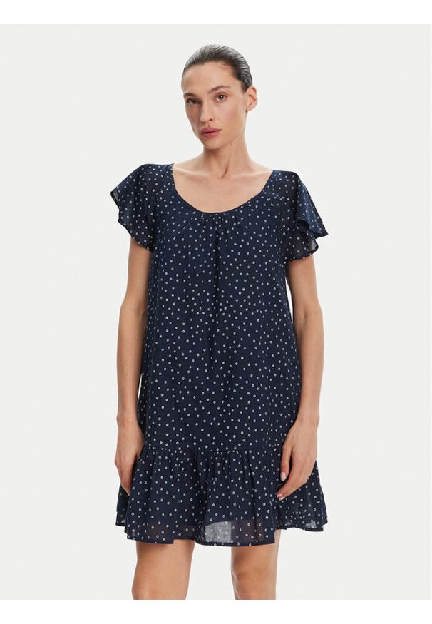 Pepe Jeans Sukienka codzienna Dafne PL953709 Granatowy Regular Fit. Okazja: na co dzień. Kolor: niebieski. Materiał: bawełna. Typ sukienki: proste. Styl: casual