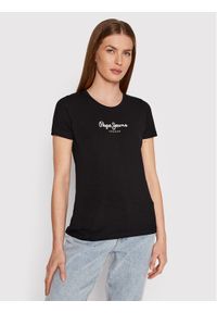 Pepe Jeans T-Shirt PL502711 Czarny Slim Fit. Kolor: czarny. Materiał: bawełna #1