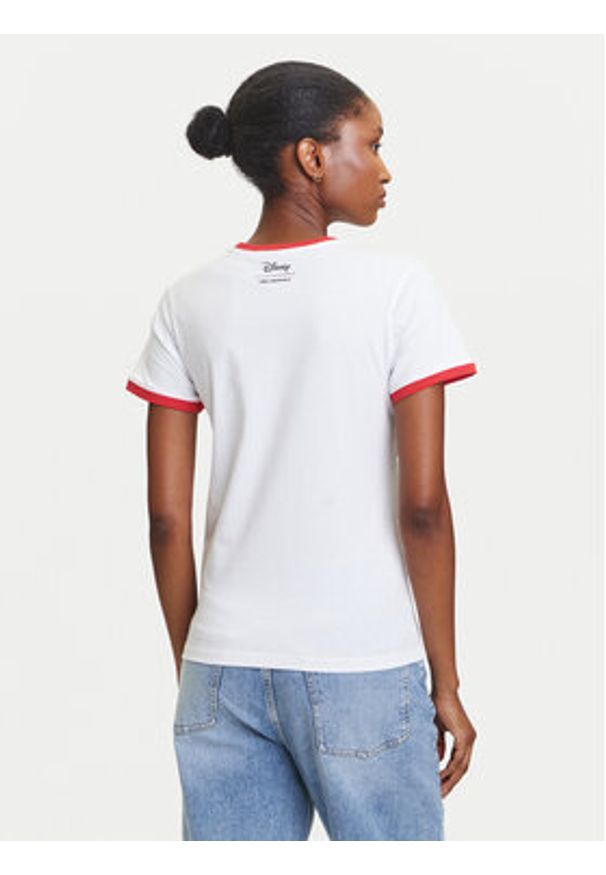Karl Lagerfeld - KARL LAGERFELD T-Shirt A3W17089 Biały Regular Fit. Typ kołnierza: dekolt w karo. Kolor: biały. Materiał: bawełna