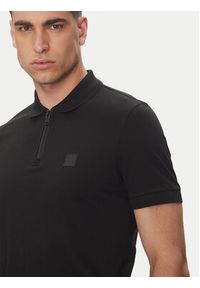 BOSS Polo Passerzip 50537507 Czarny Slim Fit. Typ kołnierza: polo. Kolor: czarny. Materiał: bawełna