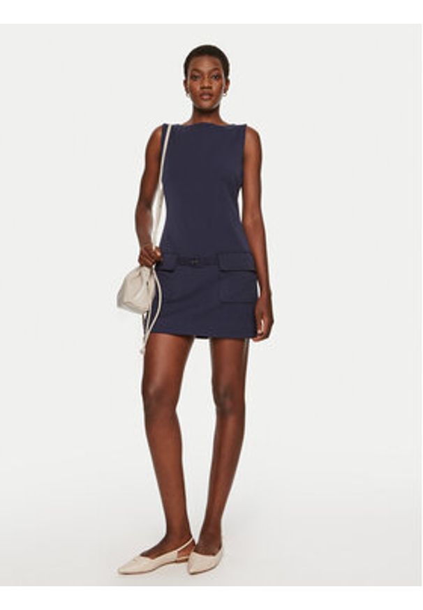 STAUD Sukienka codzienna Sheila R24P2246ST Granatowy Regular Fit. Okazja: na co dzień. Kolor: niebieski. Materiał: syntetyk. Typ sukienki: proste. Styl: casual