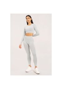 GYM GLAMOUR - Legginsy fitness damskie Gym Glamour sprane. Kolor: biały. Sport: fitness