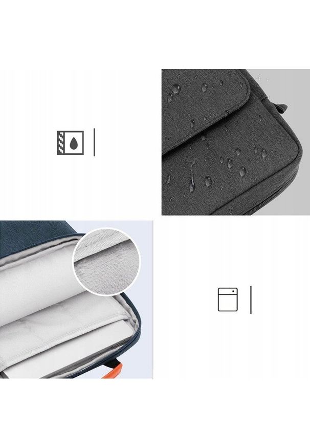 NoName - Torba Etui Case handbag na laptopa 13 13,3 cali szara. Kolor: szary