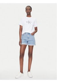 Calvin Klein Jeans T-Shirt Hero LV047B865G Biały Regular Fit. Kolor: biały. Materiał: bawełna