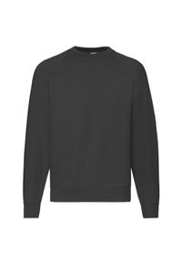 FRUIT OF THE LOOM - Klasyczna Bluza Raglanowa Unisex Dla Dorosłych. Kolor: czarny. Długość rękawa: raglanowy rękaw
