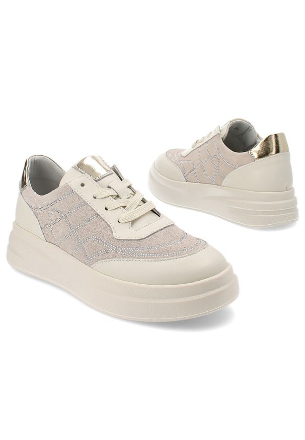 Beżowe Sneakersy Artiker Modne Obuwie Damskie. Okazja: na spacer, na co dzień. Kolor: beżowy. Materiał: materiał. Sezon: lato. Sport: turystyka piesza