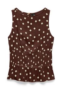 Vero Moda Bluzka Elisa 10347963 Brązowy ciemny Loose Fit. Kolor: brązowy. Materiał: wiskoza #5