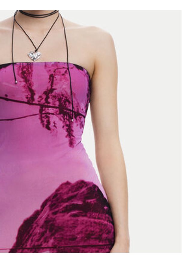 Desigual Sukienka letnia Lakecomo 25SWVK39 Różowy Slim Fit. Kolor: różowy. Materiał: syntetyk. Sezon: lato