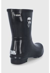 Karl Lagerfeld Kalosze KL47073.V00 damskie kolor czarny. Nosek buta: okrągły. Kolor: czarny. Materiał: materiał, guma. Wzór: gładki #3