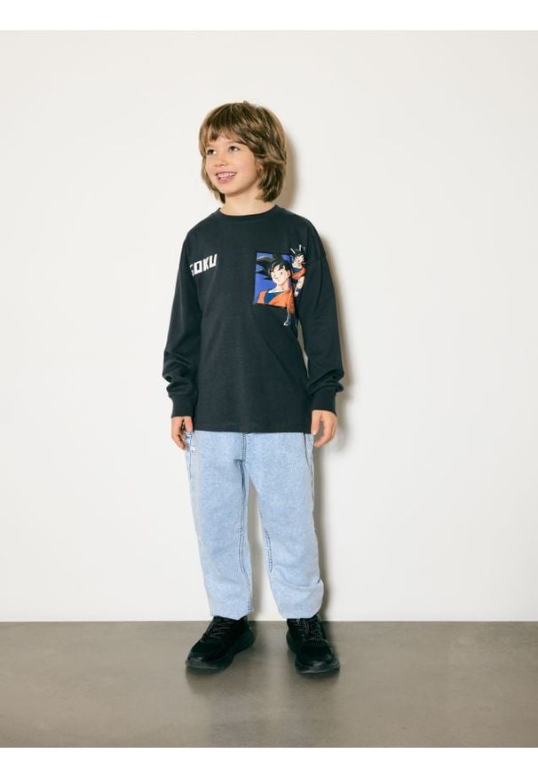 Reserved - Koszulka longsleeve Dragon Ball Z - ciemnoszary. Kolor: szary. Materiał: dzianina, bawełna. Długość rękawa: długi rękaw