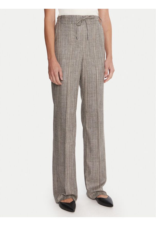 Marella Spodnie materiałowe Elodia 2523136071 Szary Regular Fit. Kolor: szary. Materiał: wiskoza